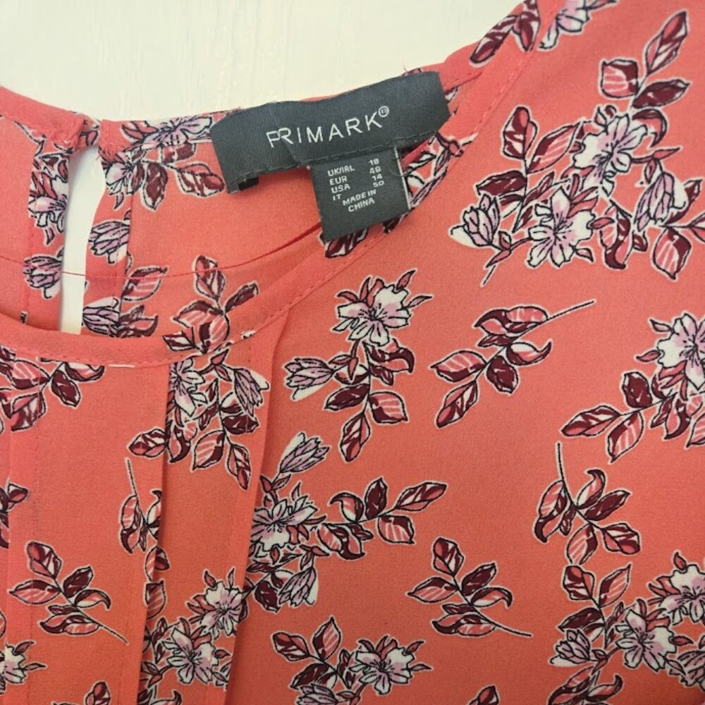 Primark S/S‎ floral blouse top Size 14 NWOT - Picture 5 of 6